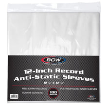 Load image into Gallery viewer, BCW 12" Anti-Static Inner Sleeves (100CT)
